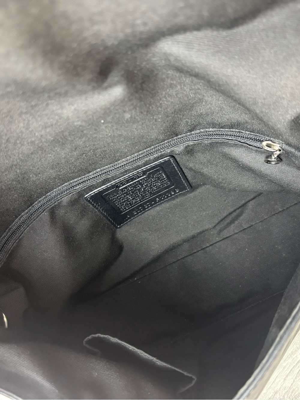 Coach Hampton Black Leather Buckle Flap Shoulder Bag Contrast Stitch Purse - Picture 9 of 14